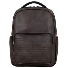 Reaction Kenneth Cole On Track Pack Vegan Leather 15.6 Inches Double Compartment Brown Backpack (L)