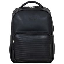 Reaction Kenneth Cole On Track Pack Vegan Leather 15.6 Inches Double Compartment Black Backpack (L)