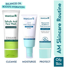Wishcare AM Skincare Routine With Face Wash, Moisturizer And Sunscreen For Oily & Sensitive Skin