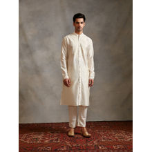 Abhishti Banarasi Pintuck Detail Kurta Ivory