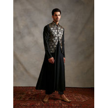 Abhishti Banarasi Zari Jacket Metallic Black