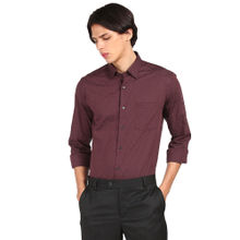 Arrow Newyork Men Maroon Metered Cuff Patterned Formal Shirt