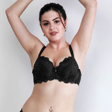 Makclan Flirt With Floral Lace Underwired Full Coverage Bra - Black