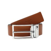 Bulchee Mens Genuine Leather Belt Casual Jeans Tan-Blackbul2118B