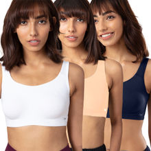 Nykd by Nykaa PO3 Soft cup easy-peasy slip-on bra with Full coverage - NYB113 Skin,White&pecoat