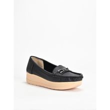 SCENTRA Everly Black Heeled Loafers