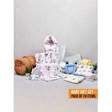 Moms Home New Born Organic Cotton Muslin Gift Set - 24 Items