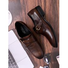 Cobblerz Men Coffee Checked Monk Straps