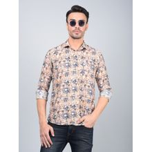 CRIMSOUNE CLUB Men Peach Floral Print Modal Shirt