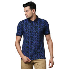 Raymond Men Printed Dark Blue T-shirt