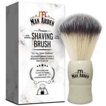 Man Arden Royal White Premium Shaving Brush With Ultra Soft & Absorbent Bristles Long Handle