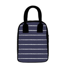 Crazy Corner Blue & Black Printed Insulated Canvas Lunch Bag