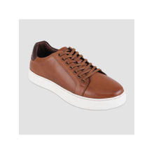 EZOK Tan Leather Sneaker For Men