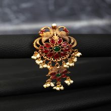 Priyaasi Ruby Beads Gold Plated Hair Accessories