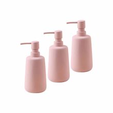 Ekhasa Ceramic Handwash Dispenser Bottle 260ml, Pink (Pack of 3)