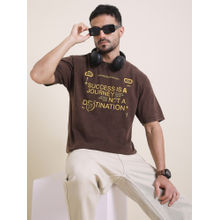 Difference of Opinion Mens Brown Oversized Acid Wash T-Shirt