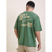 Difference of Opinion Mens Green Oversized Acid Wash T-Shirt