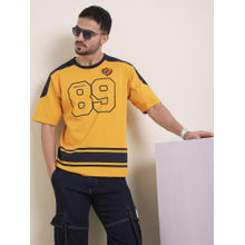 Difference of Opinion Mens Yellow Oversized Short Sleeve Printed T-Shirt