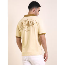 Difference of Opinion Mens Yellow Relaxed Fit Embroidery Polo T-Shirt