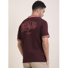 Difference of Opinion Mens Wine Relaxed Fit Embroidery Polo T-Shirt