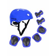 Strauss Blue Protective Elbow Knee and Wrist Pad with Helmet Gear (Set Of 7)