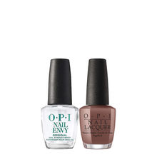 O.P.I Nail Lacquer Mighty + Mini Combo - Over The Taupe + Nail Envy Nail Strengthener