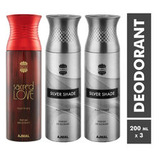 Ajmal Sacred Love & Silver Shade Parfum Deodorant For Men and Women - Pack Of 3