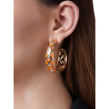 Shaze Fresia Zircon Studded Orange Earrings
