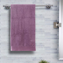 Maspar Colorart 550gsm Cotton Embedded Stripe Solid Shadow Purple Medium Bath Towel