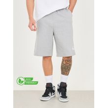 Styli Men's Grey Cotton Melange Oversized Athleisure Shorts