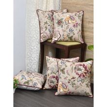 The Home Story Cushion Covers Set of 5 - 22 x 22 Inches - Multi Color Flowers