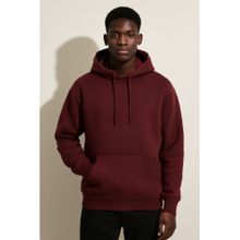 Parcel Yard Solid Maroon Hooded Drawstring Hood Casual Men Hoodie