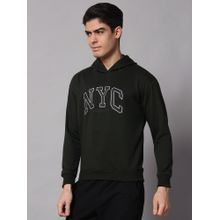 Obaan Men Winter Wear Black Typography Hoodies