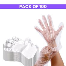 Matra Disposable Hand Gloves for Hair Dye Coloring Transparent Clear Plastic Multipurpose Free Size