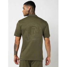 GAP Men Olive Embroidered Polo T-shirt