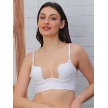 PrettyCat Women White Multiway Push up Padded Underwire U Shape Plunge Bra with Strap