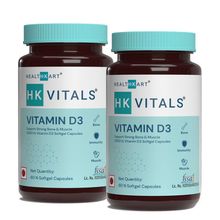 HealthKart HK Vitals Vitamin D3 (2000 IU) With Sunflower Oil & 60 Vitamin D Capsules (Pack Of 2)