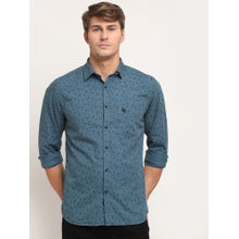Cantabil Mens Aqua Blue Shirt