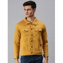 SHOWOFF Men Casual Cotton Front Open Yellow Jacket