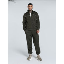 Puma Poly Piping Mens Green Tracksuit
