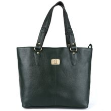 HiLEDER Women Green Pure Natural Leather Tote Bag with Detachable Strap (M)