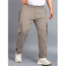Urbano Plus Mens Grey Regular Fit Solid Cargo Chino Pant with 6 Pockets