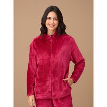 Nykd By Nykaa Luxe Fur Zipper Jacket - NYS120 - Red