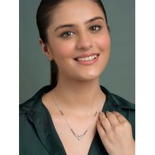 CLARA Blue 925 Zoya Evil Eye Mangalsutra with Black Beads Chain