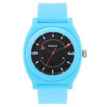 Fcuk Analog Black Dial With Blue Strap Unisex Watch- Fk00015A