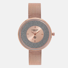 Carlton London Women's Rose Gold-Toned & Silver-Toned Shimmer Analogue Watch (CL021RROR)