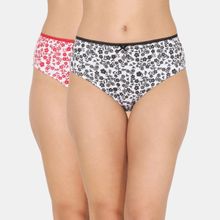 Zivame Rosaline Medium Rise Full Coverage Hipster Panty - Assorted (Pack of 2)