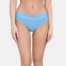 Zivame Low Rise Full Coverage Bikini Panty - Azure Blue