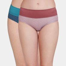 Zivame Mid Rise Full Coverage Tummy Tucker Hipster Panty - Assorted (Pack of 2)