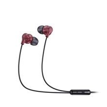 FINGERS SoundBoss Wired Earphones (Boss Sound | In-built Mic | L-pin Connector - Burgundy)
